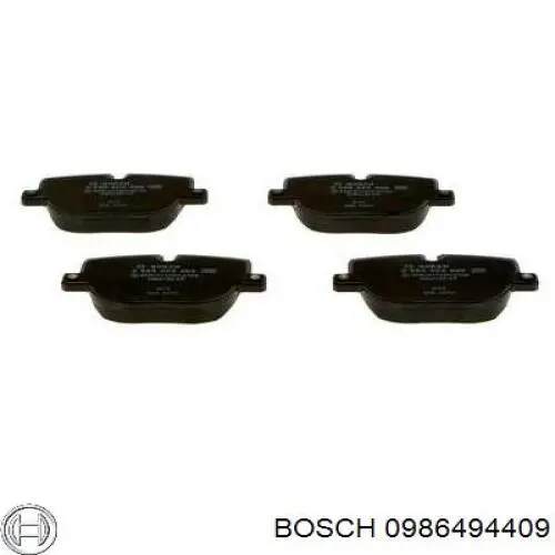 0986494409 Bosch колодки гальмові задні, дискові