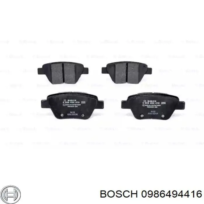 Колодки гальмові задні, дискові 0986494416 Bosch