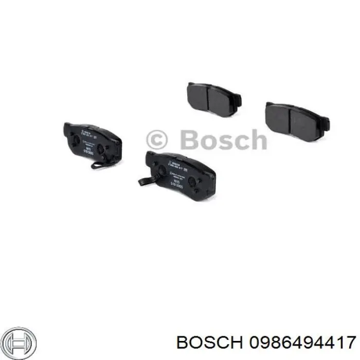 0986494417 Bosch колодки гальмові задні, дискові