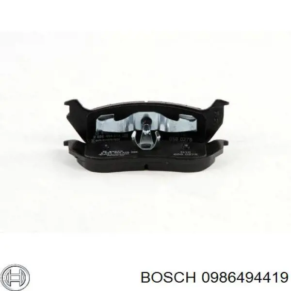 0986494419 Bosch колодки гальмові задні, дискові