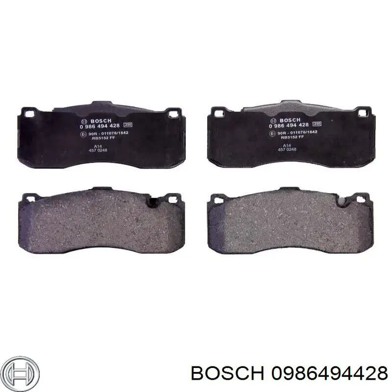 0986494428 Bosch колодки гальмівні передні, дискові
