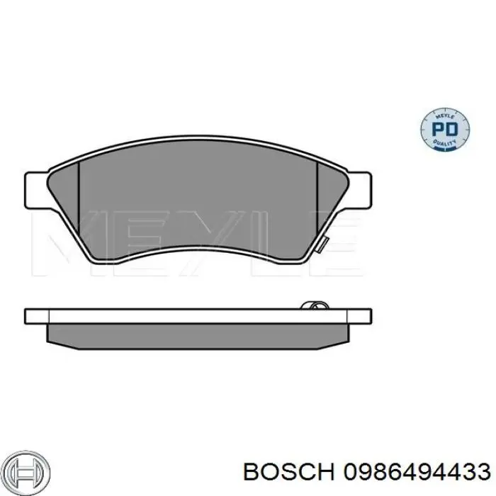0986494433 Bosch колодки гальмівні передні, дискові