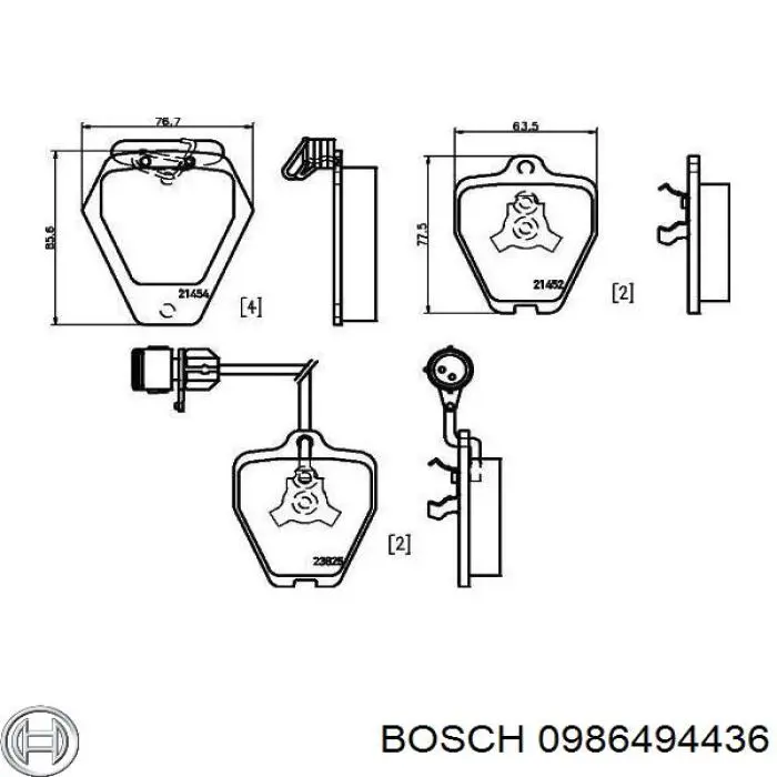 0986494436 Bosch Передні гальмівні колодки