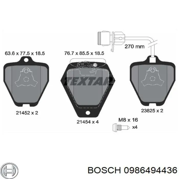 Гальмівні колодки Bosch 0986494436 ціна, від 30.35 USD