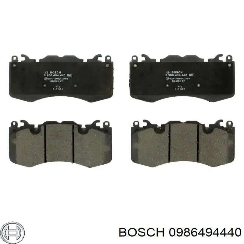 Колодки гальмівні передні, дискові 0986494440 Bosch