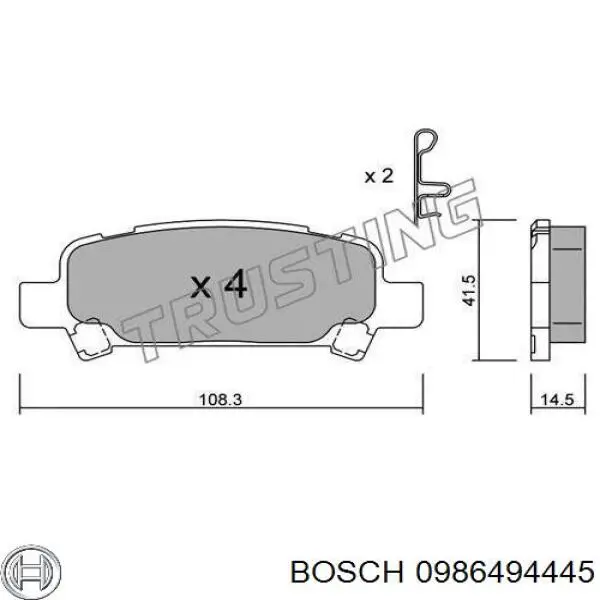 Задні гальмівні колодки Bosch 0986494445 ціна, від 13.97 USD