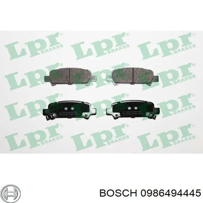 Задні гальмівні колодки 0986494445 Bosch