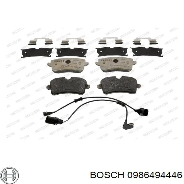 Задні гальмівні колодки 0986494446 Bosch