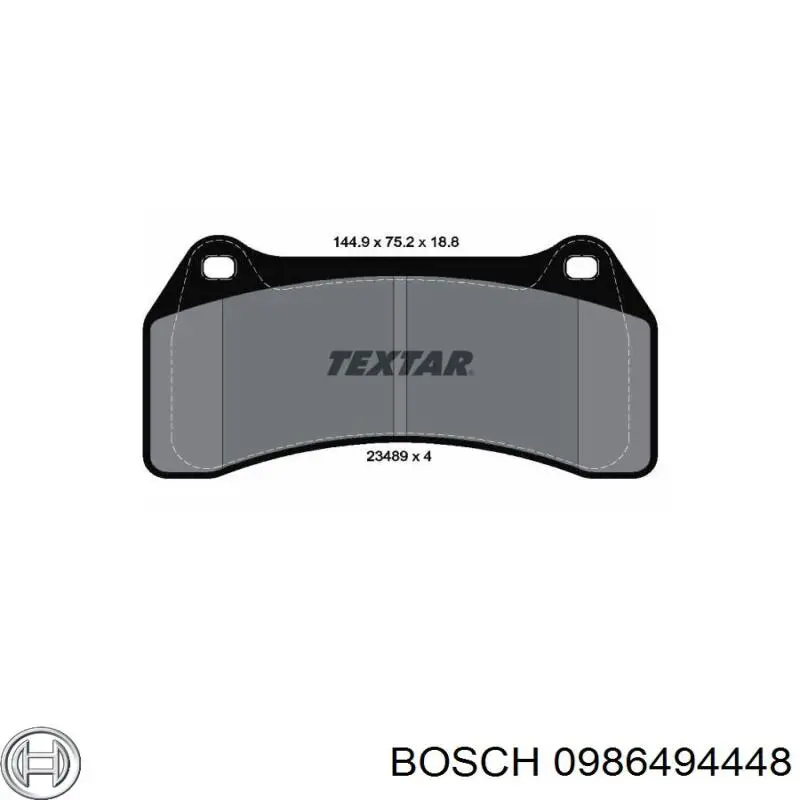 Купити 0986494448 Bosch Колодки гальмівні передні, дискові