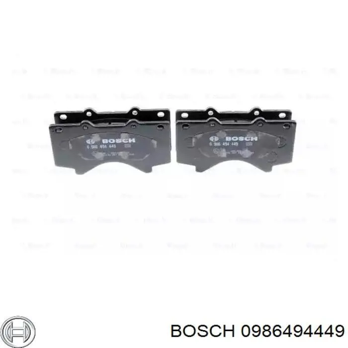 0986494449 Bosch колодки гальмівні передні, дискові