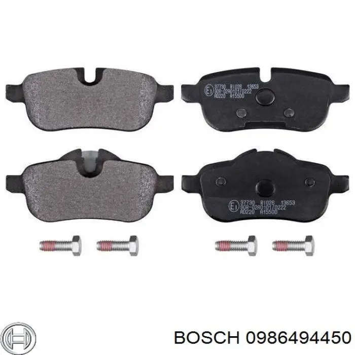 Задні гальмівні колодки 0986494450 Bosch