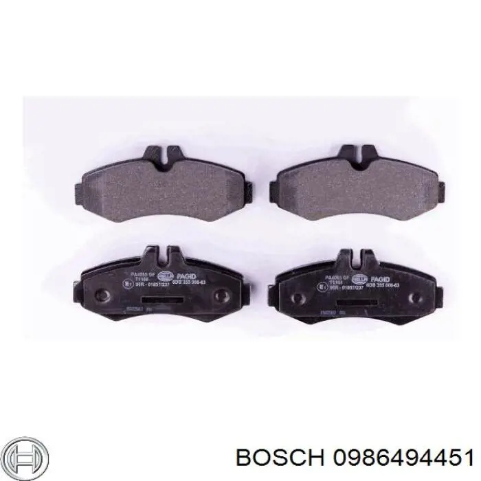 0986494451 Bosch колодки гальмівні передні, дискові