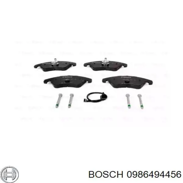 Колодки гальмівні передні, дискові 0986494456 Bosch