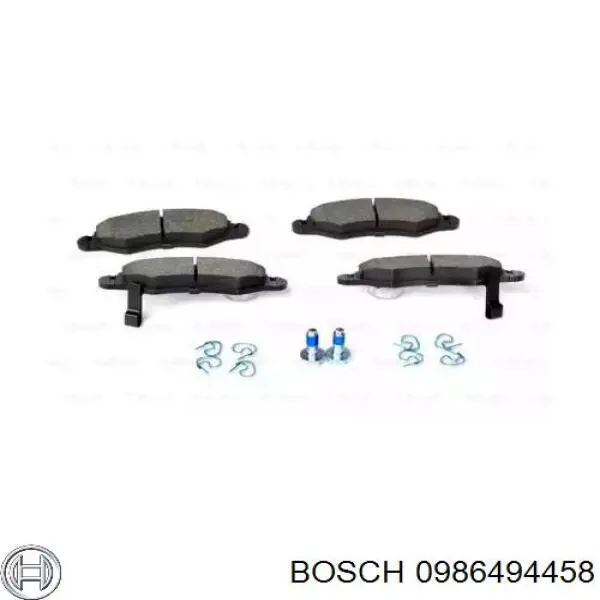 0986494458 Bosch колодки гальмівні передні, дискові