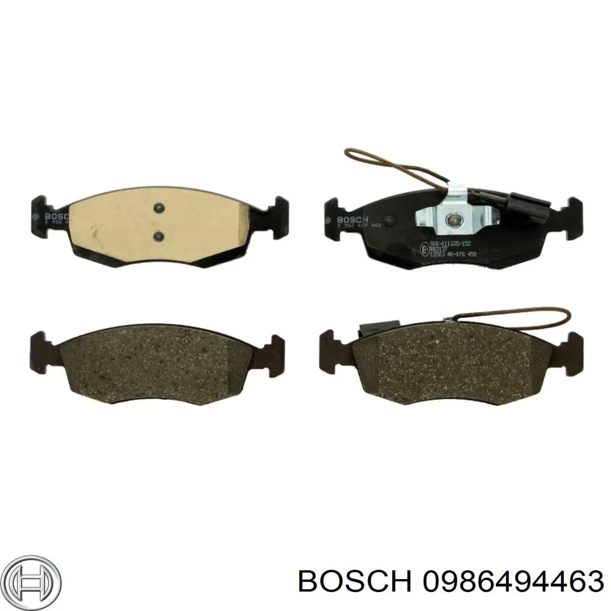 0986494463 Bosch колодки гальмівні передні, дискові