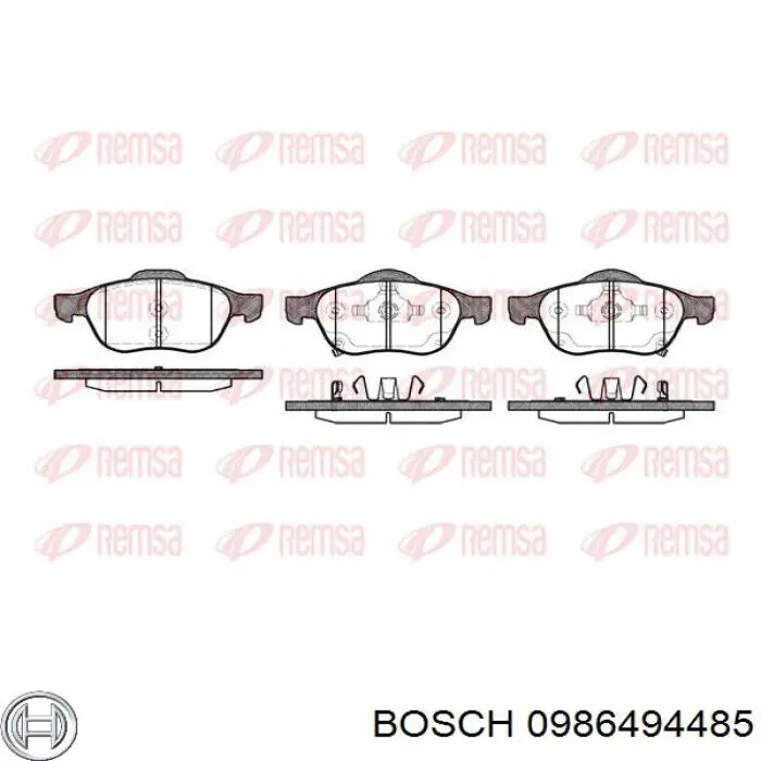 0986494485 Bosch колодки гальмівні передні, дискові