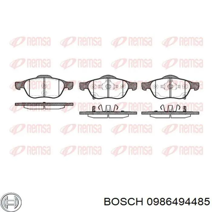 Передні тормозні колодки 0986494485 Bosch