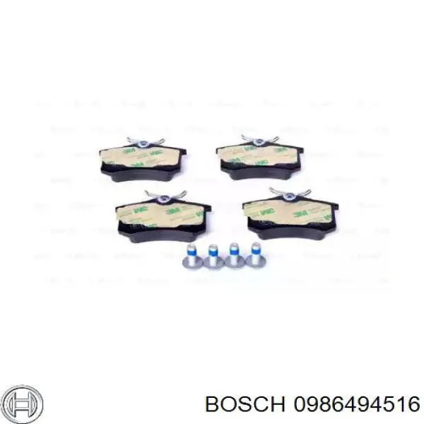 Задні гальмівні колодки Bosch 0986494516 ціна, від 19.31 USD