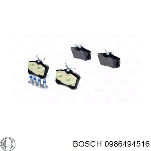 Задні гальмівні колодки 0986494516 Bosch