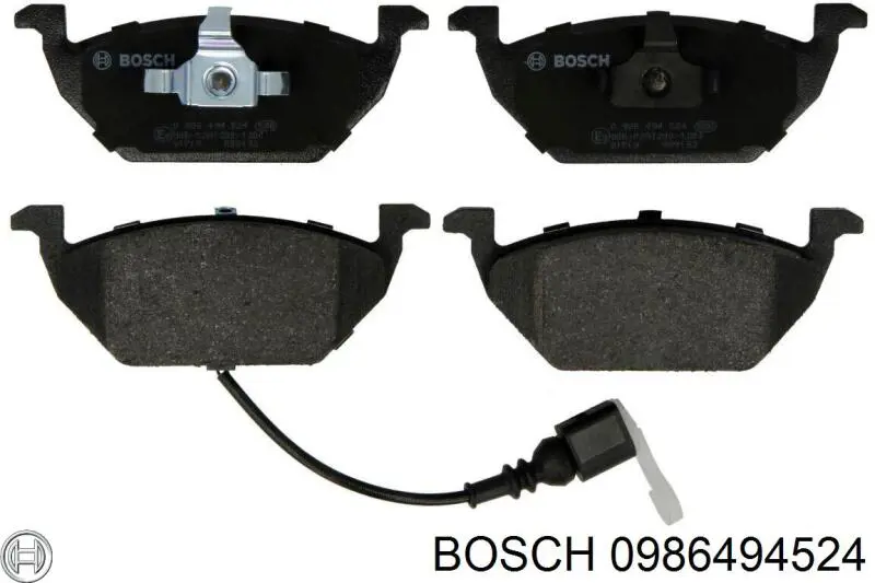 Колодки гальмівні передні, дискові 0986494524 Bosch