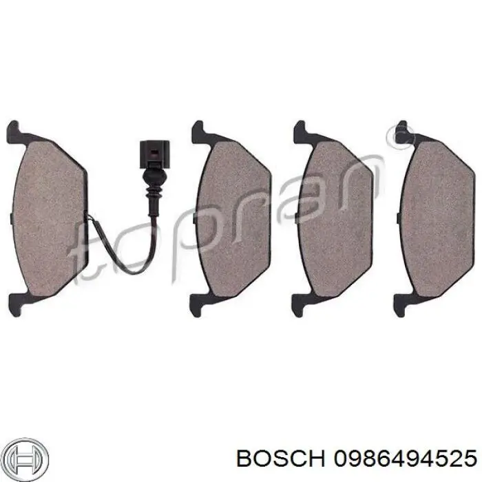 Передні тормозні колодки 0986494525 Bosch