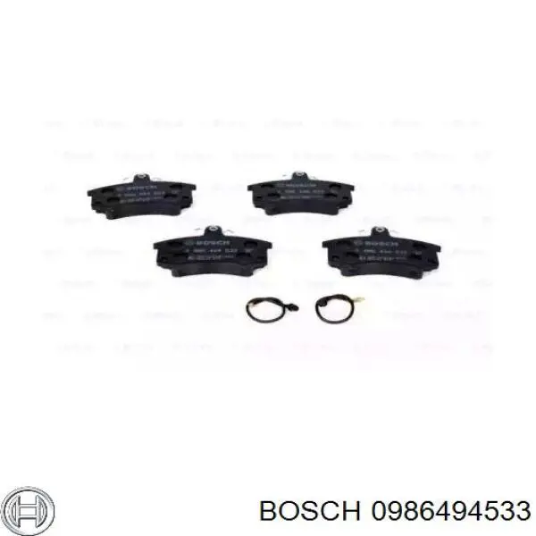 0986494533 Bosch колодки гальмівні передні, дискові