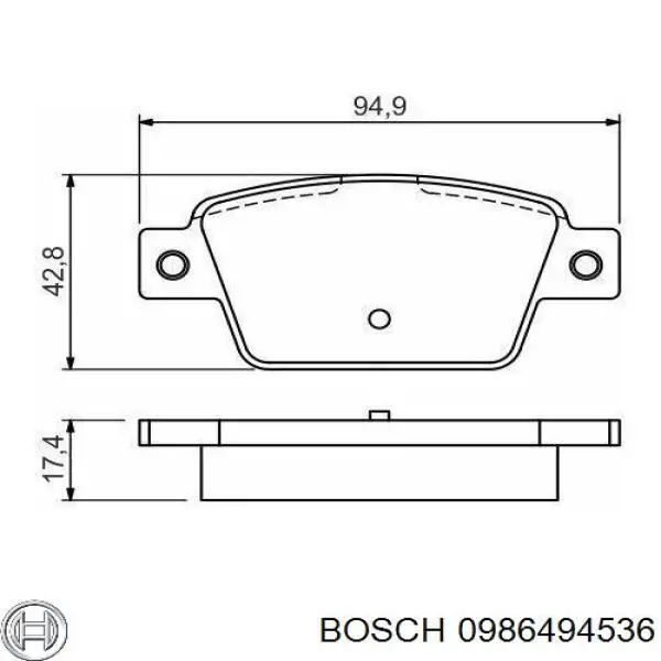 Колодки гальмові задні, дискові 0986494536 Bosch