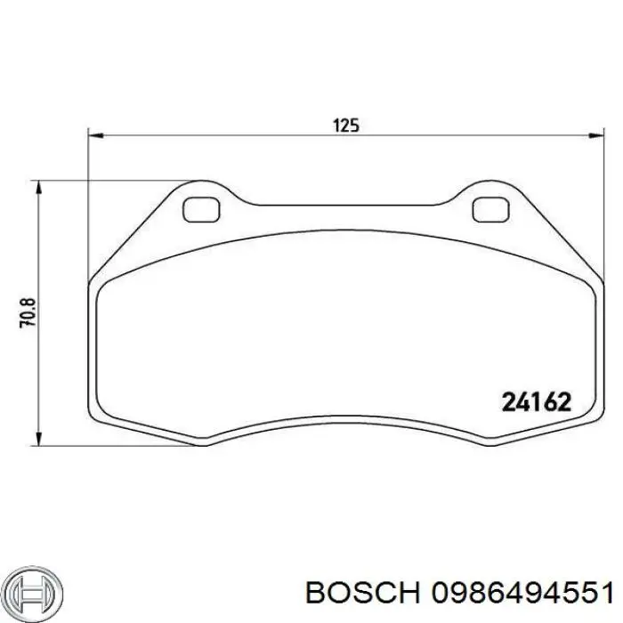 Купити 0986494551 Bosch Колодки гальмівні передні, дискові