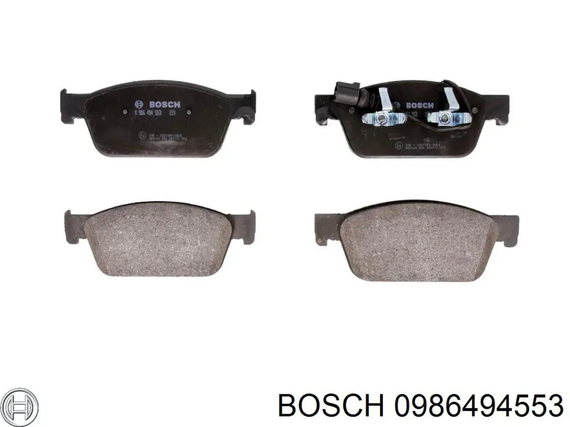 Колодки гальмівні передні, дискові 0986494553 Bosch