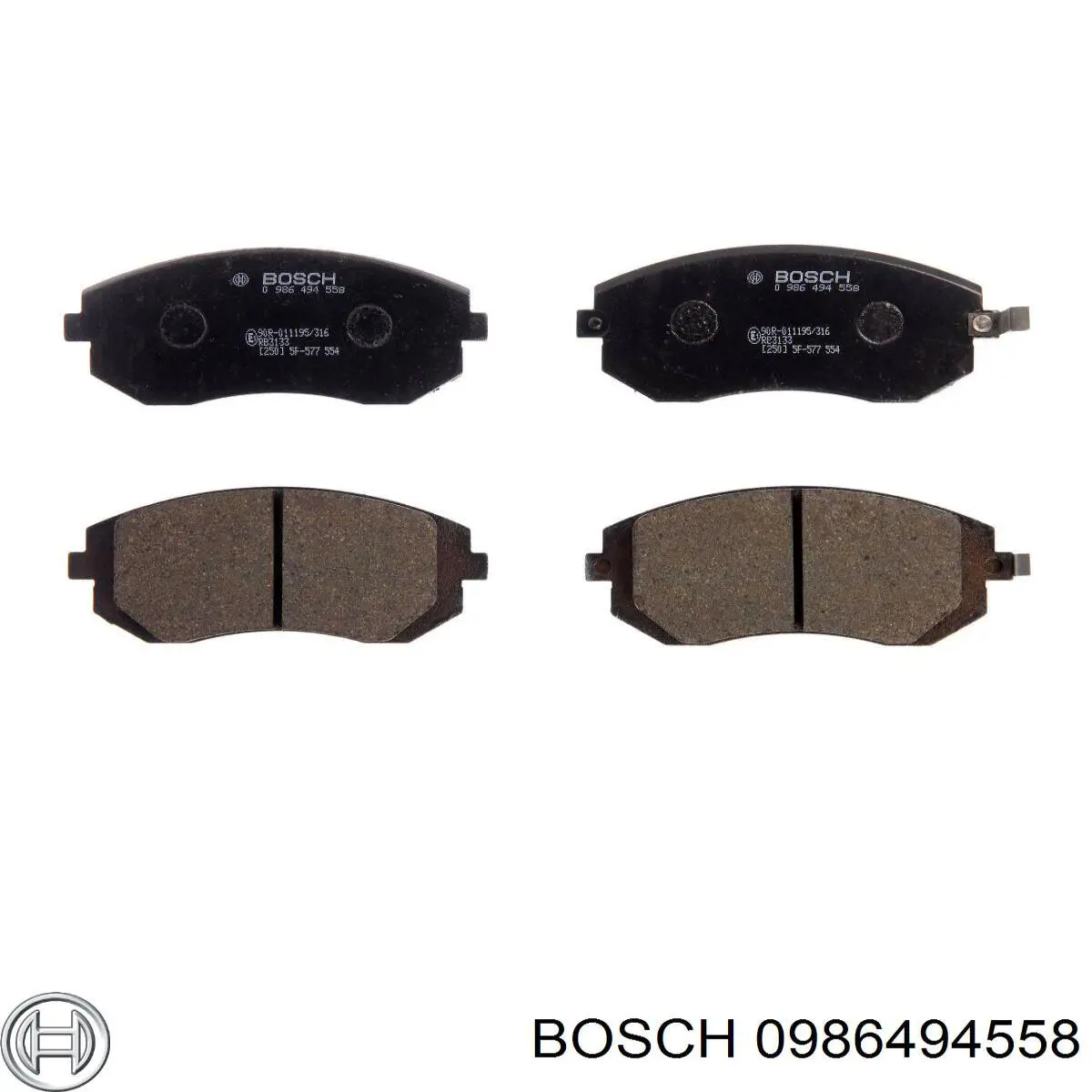 0986494558 Bosch колодки гальмівні передні, дискові