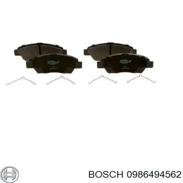 0986494562 Bosch колодки гальмівні передні, дискові