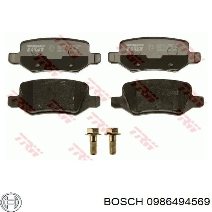 Задні гальмівні колодки 0986494569 Bosch