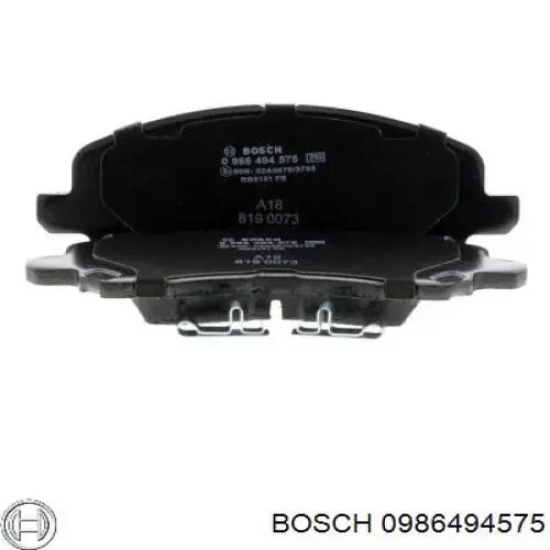Купити 0986494575 Bosch Колодки гальмівні передні, дискові