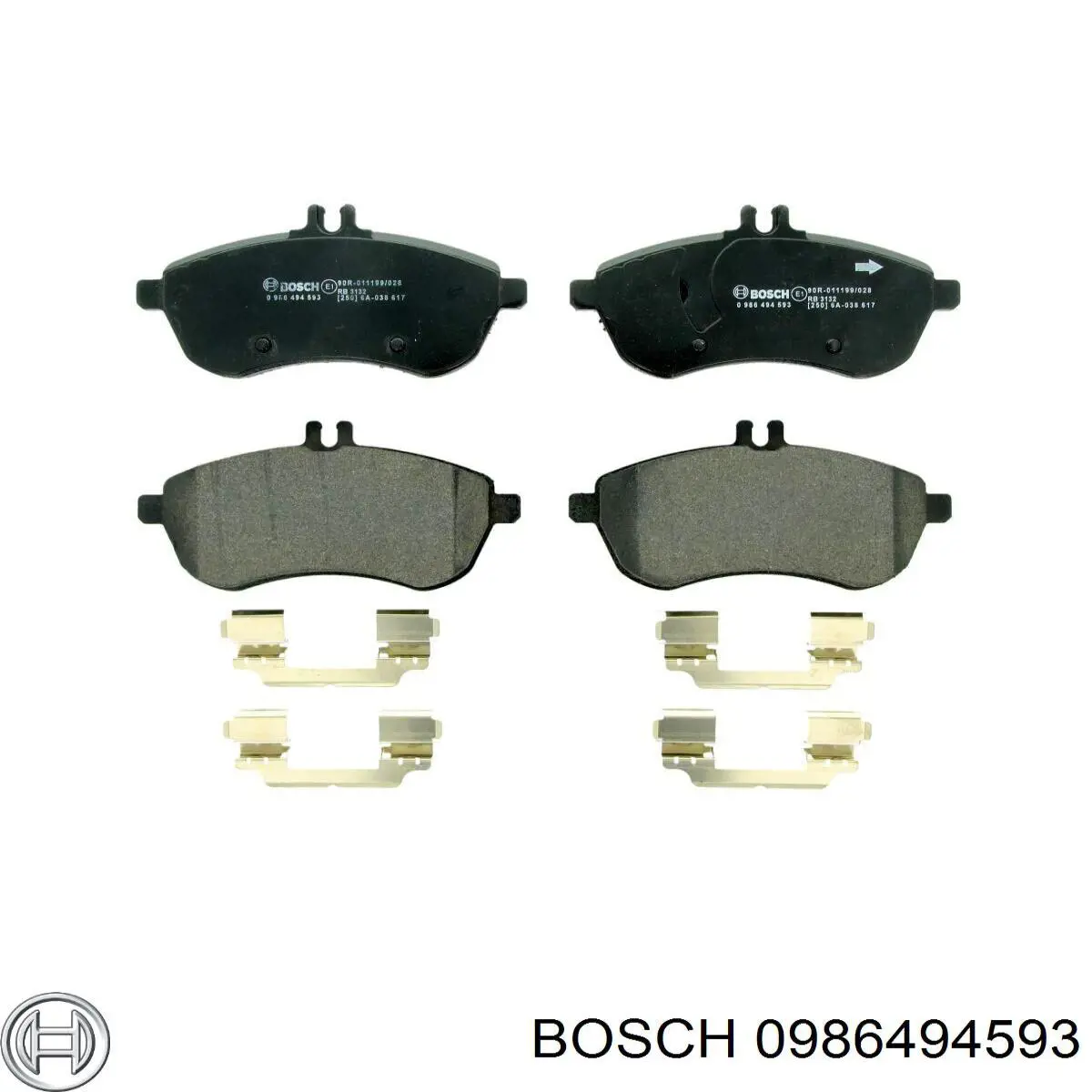 Передні тормозні колодки 0986494593 Bosch