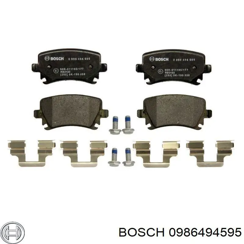 0986494595 Bosch колодки гальмові задні, дискові