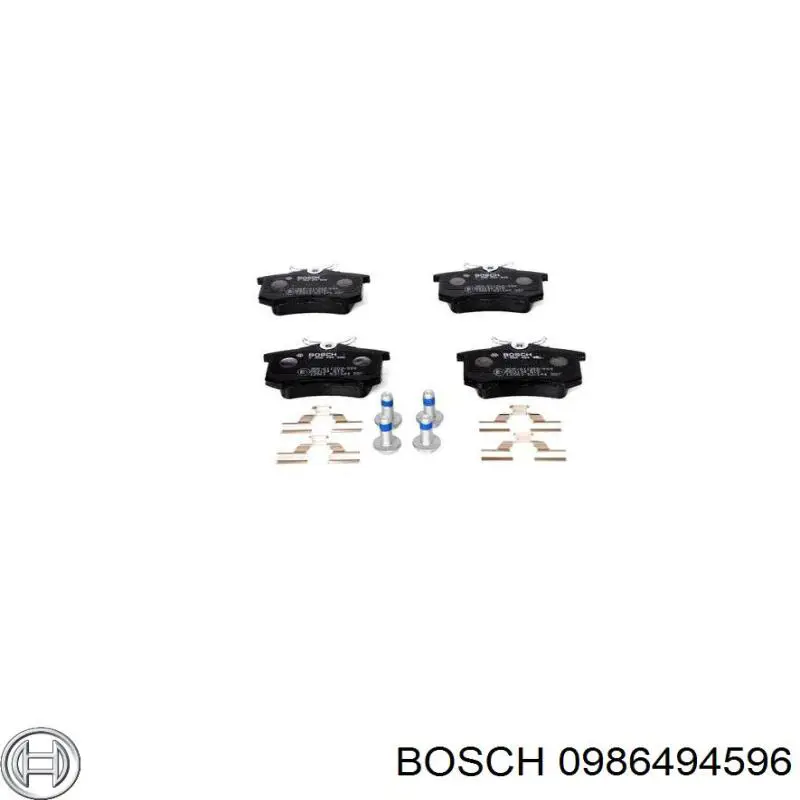 0986494596 Bosch колодки гальмові задні, дискові