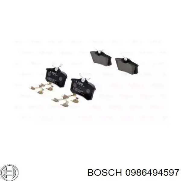 0986494597 Bosch колодки гальмові задні, дискові