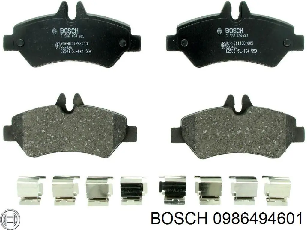 0986494601 Bosch колодки гальмові задні, дискові