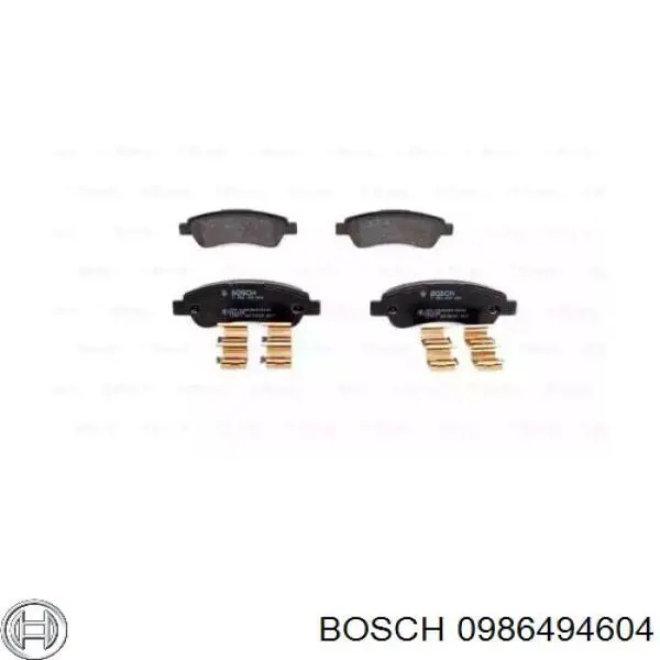 0986494604 Bosch колодки гальмові задні, дискові