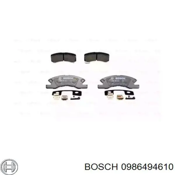 0986494610 Bosch колодки гальмівні передні, дискові