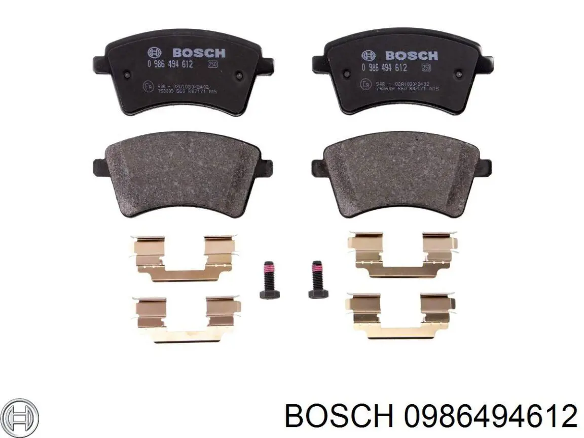 Колодки гальмівні передні, дискові 0986494612 Bosch