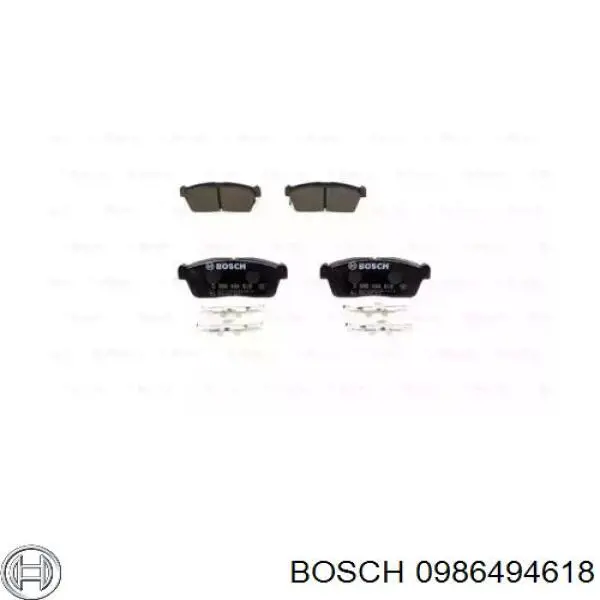 0986494618 Bosch колодки гальмівні передні, дискові