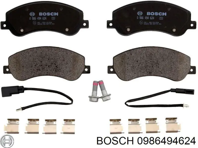 Колодки гальмівні передні, дискові 0986494624 Bosch