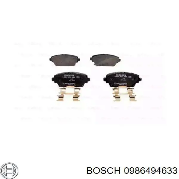 Колодки гальмівні передні, дискові 0986494633 Bosch