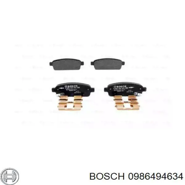0986494634 Bosch колодки гальмові задні, дискові