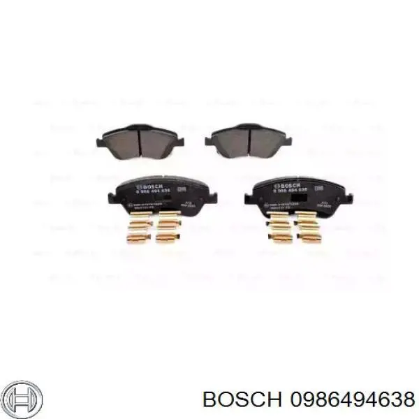 0986494638 Bosch колодки гальмівні передні, дискові