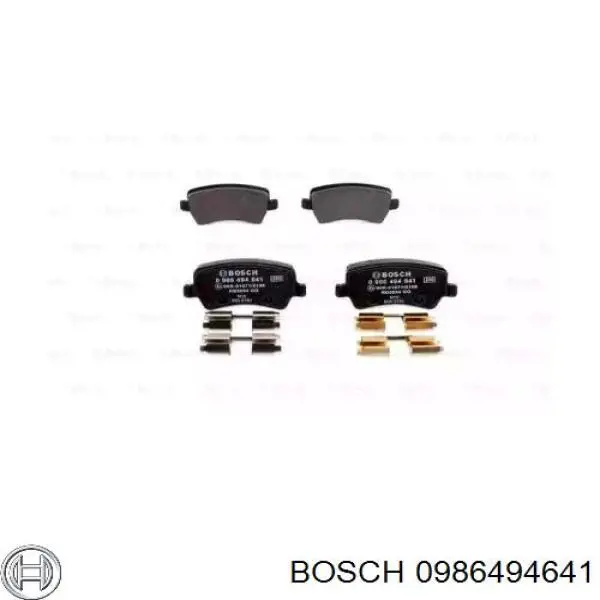 0986494641 Bosch колодки гальмові задні, дискові