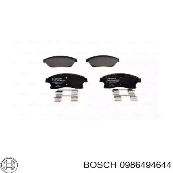 0986494644 Bosch колодки гальмівні передні, дискові