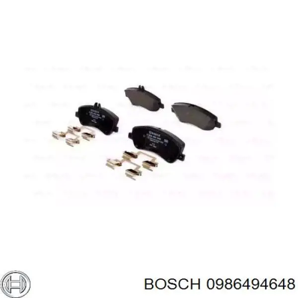 Передні тормозні колодки 0986494648 Bosch