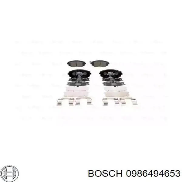 Колодки гальмівні передні, дискові 0986494653 Bosch